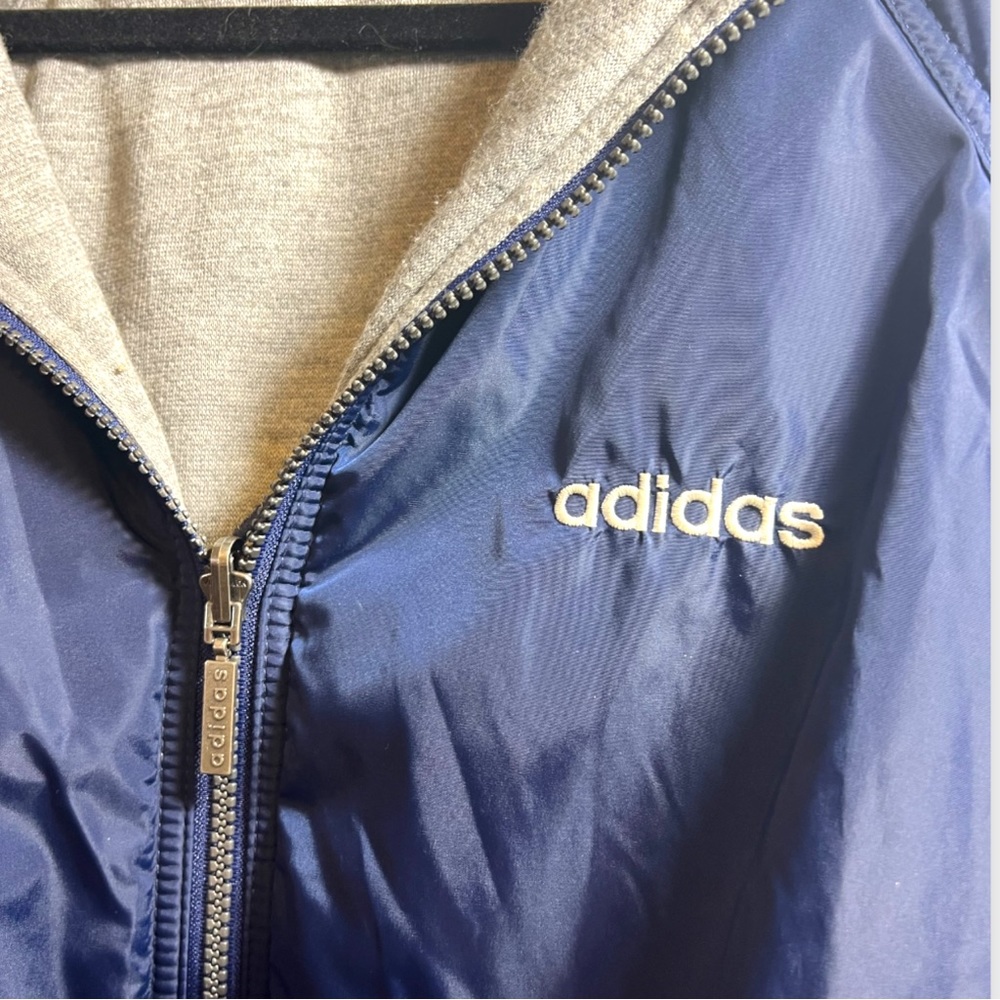 ADIDAS Vintage 90s Oversized Jacket Reversible Athleisure Streetwear BBoy HipHop - Picture 4 of 7